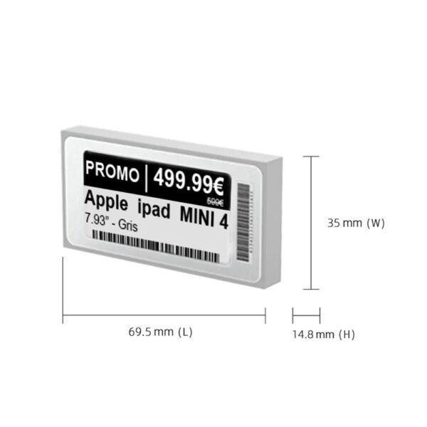 rfid e-ink label tag display board size