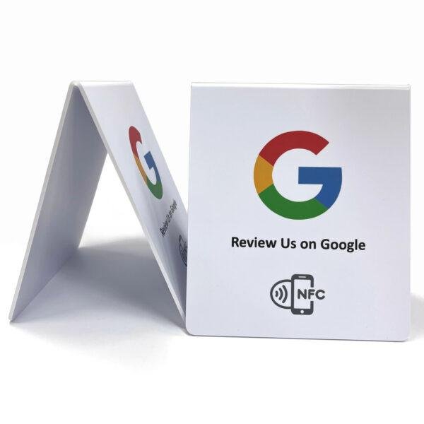 pvc nfc-google-review-stand white