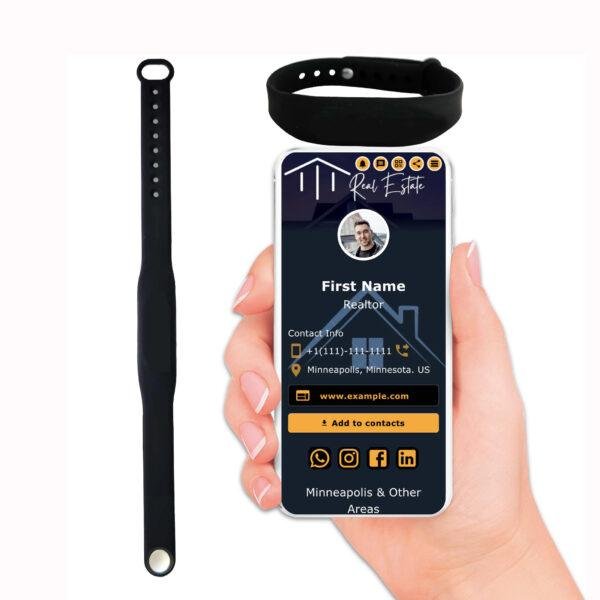 rfid nfc silicon wristband black