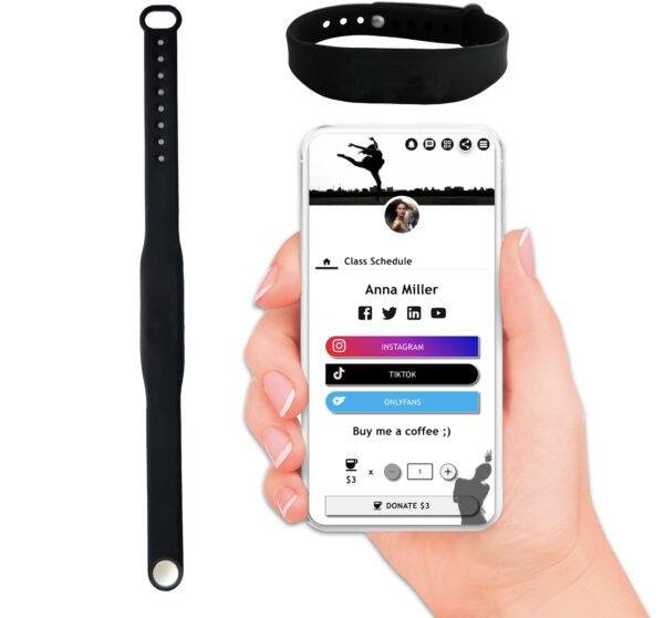 rfid nfc silicon wristband black application