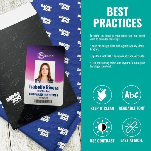 Custom Print Employee NFC ID Badge, Identification RFID ID Card Keychain